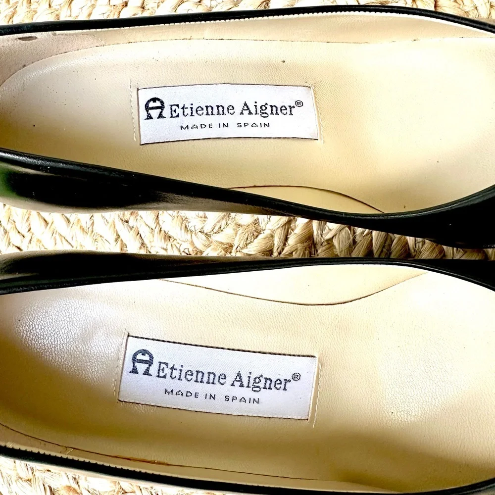Etienne Aigner Zurich Black Leather Pumps NWOT - Picture 14 of 16